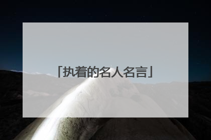 执着的名人名言