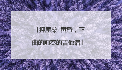 押尾桑 黄昏，正曲的前奏的吉他谱