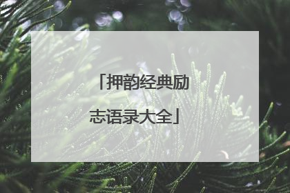 押韵经典励志语录大全