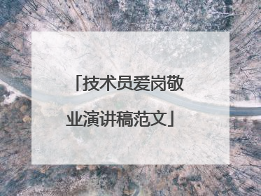 技术员爱岗敬业演讲稿范文