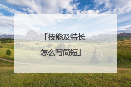 技能及特长怎么写简短