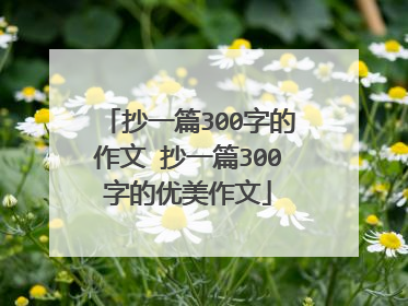 抄一篇300字的作文 抄一篇300字的优美作文