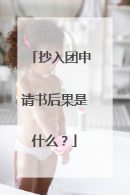 抄入团申请书后果是什么？