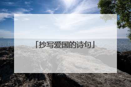 抄写爱国的诗句