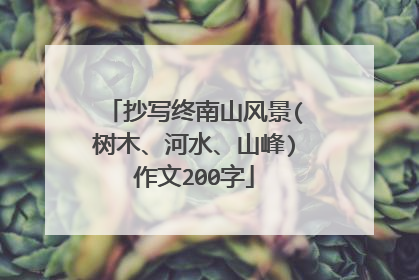 抄写终南山风景(树木、河水、山峰)作文200字