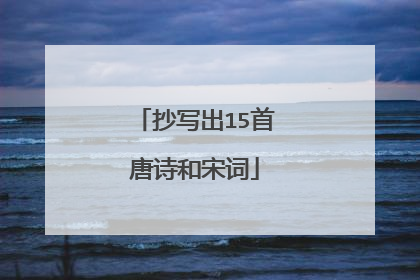 抄写出15首唐诗和宋词