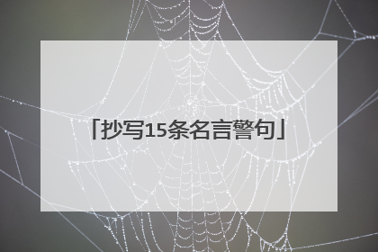 抄写15条名言警句