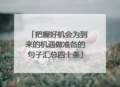 把握好机会为到来的机遇做准备的句子汇总四十条