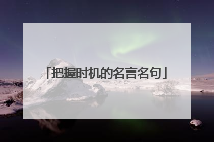 把握时机的名言名句