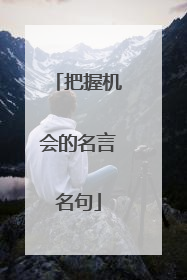 把握机会的名言名句