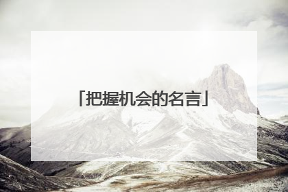 把握机会的名言