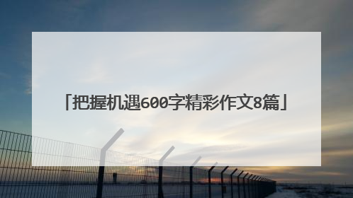 把握机遇600字精彩作文8篇