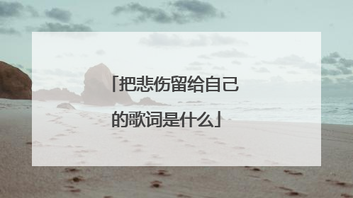 把悲伤留给自己的歌词是什么