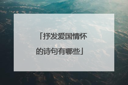抒发爱国情怀的诗句有哪些
