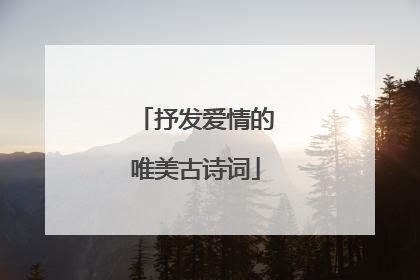 抒发爱情的唯美古诗词