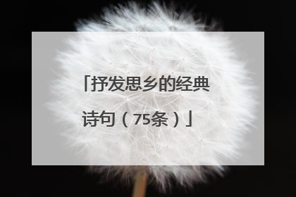 抒发思乡的经典诗句(75条)