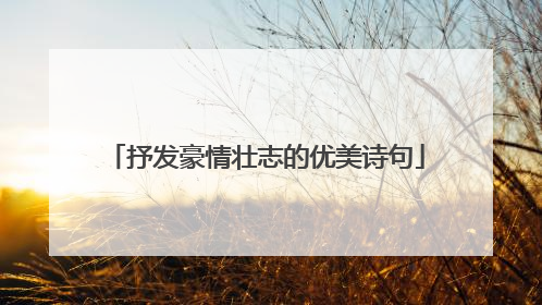 抒发豪情壮志的优美诗句