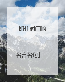抓住时间的名言名句