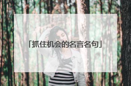 抓住机会的名言名句