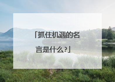 抓住机遇的名言是什么?