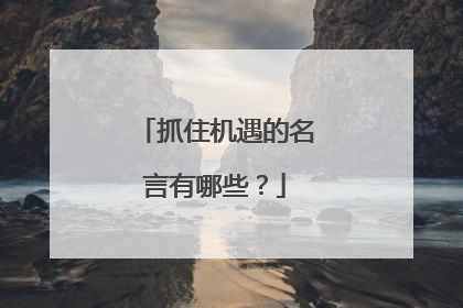 抓住机遇的名言有哪些?