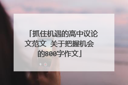抓住机遇的高中议论文范文 关于把握机会的800字作文