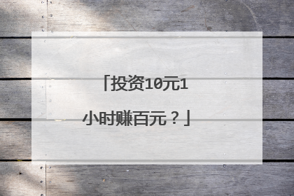 投资10元1小时赚百元？