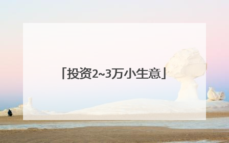投资2~3万小生意