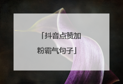 抖音点赞加粉霸气句子