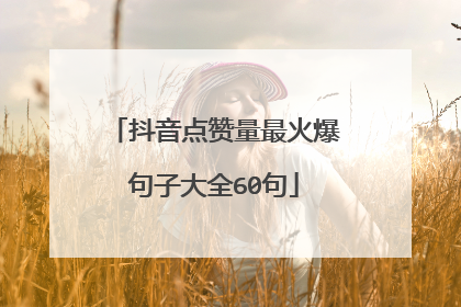 抖音点赞量最火爆句子大全60句
