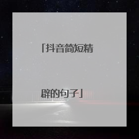 抖音简短精辟的句子