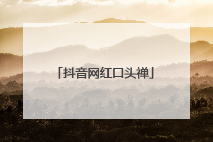 抖音网红口头禅
