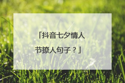 抖音七夕情人节撩人句子?