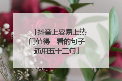 抖音上容易上热门值得一看的句子通用五十三句