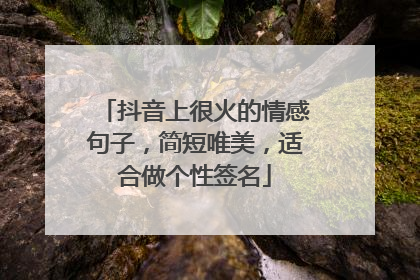 抖音上很火的情感句子,简短唯美,适合做个性签名