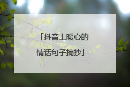 抖音上暖心的情话句子摘抄