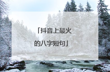 抖音上最火的八字短句