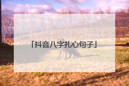 抖音八字扎心句子