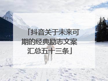 抖音关于未来可期的经典励志文案汇总五十三条