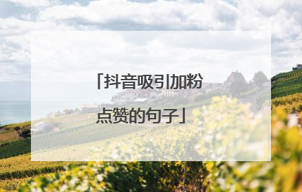 抖音吸引加粉点赞的句子