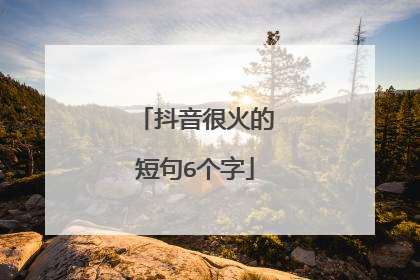 抖音很火的短句6个字