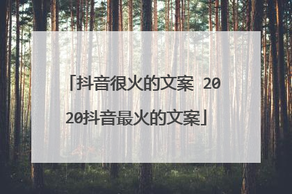 抖音很火的文案 2020抖音最火的文案