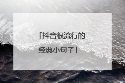 抖音很流行的经典小句子