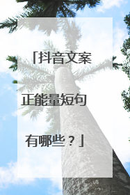 抖音文案正能量短句有哪些？