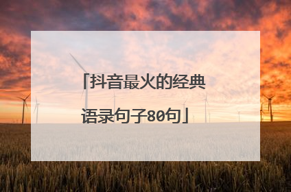 抖音最火的经典语录句子80句