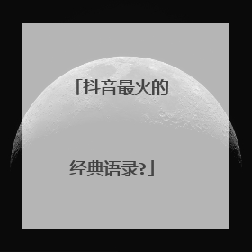 抖音最火的经典语录?