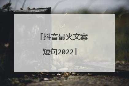 抖音最火文案短句2022