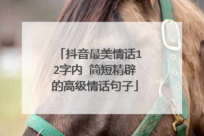 抖音最美情话12字内 简短精辟的高级情话句子