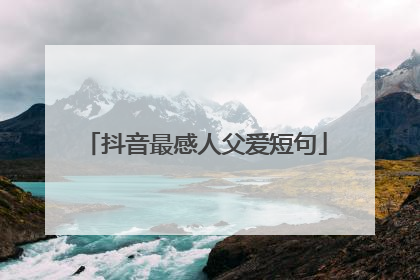 抖音最感人父爱短句