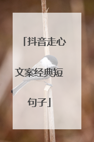 抖音走心文案经典短句子
